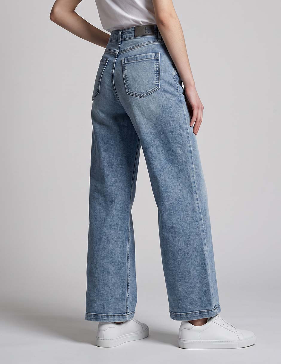 jeans wide leg a la cintura alta para mujer 2