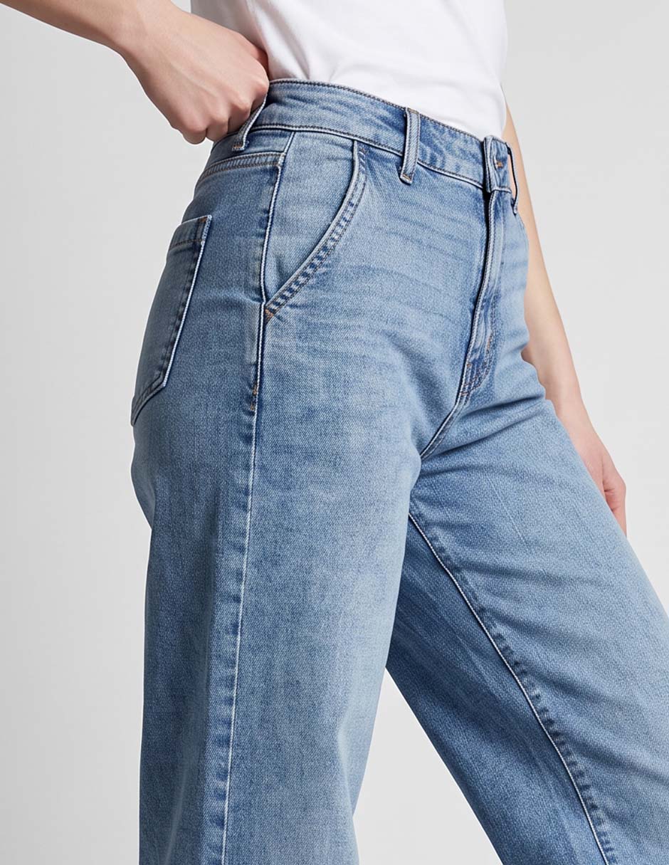 jeans wide leg a la cintura alta para mujer 3