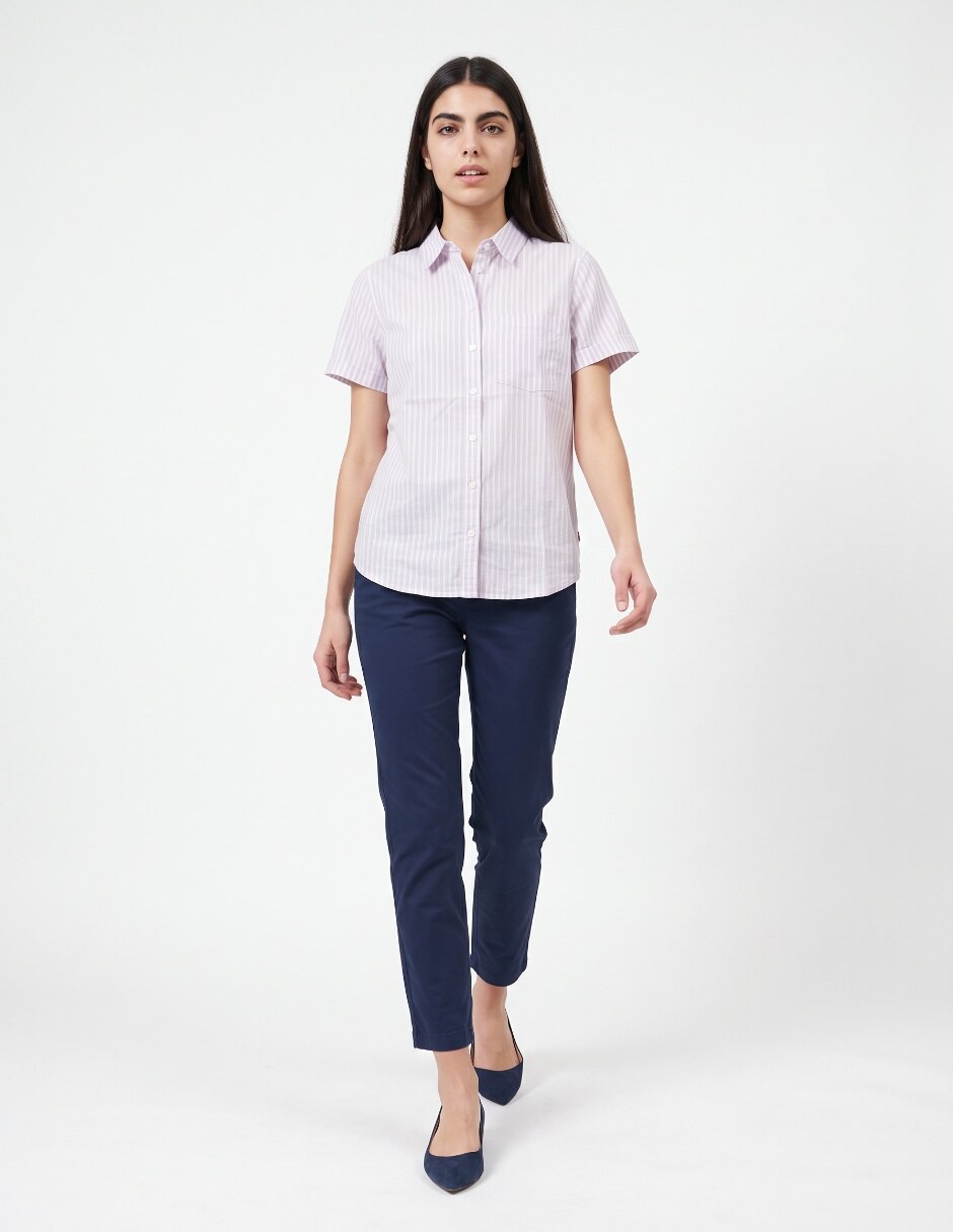 Blusa camisera manga corta para mujer 3