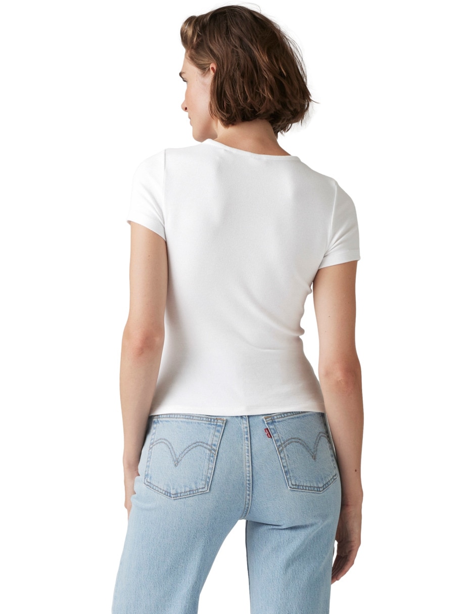 Playera manga corta cuello redondo para mujer 2