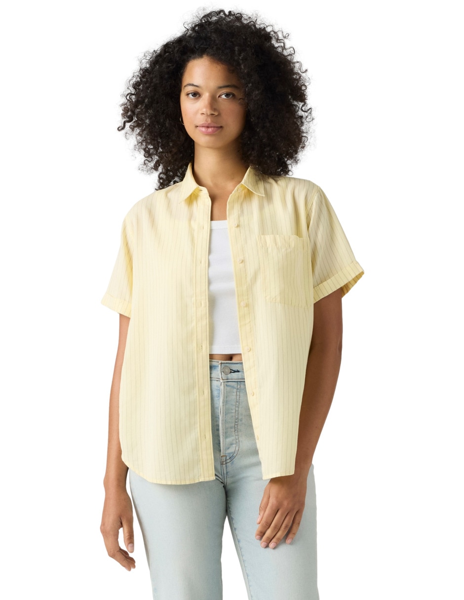 Blusa camisera manga corta para mujer Blusa camisera manga corta para mujer