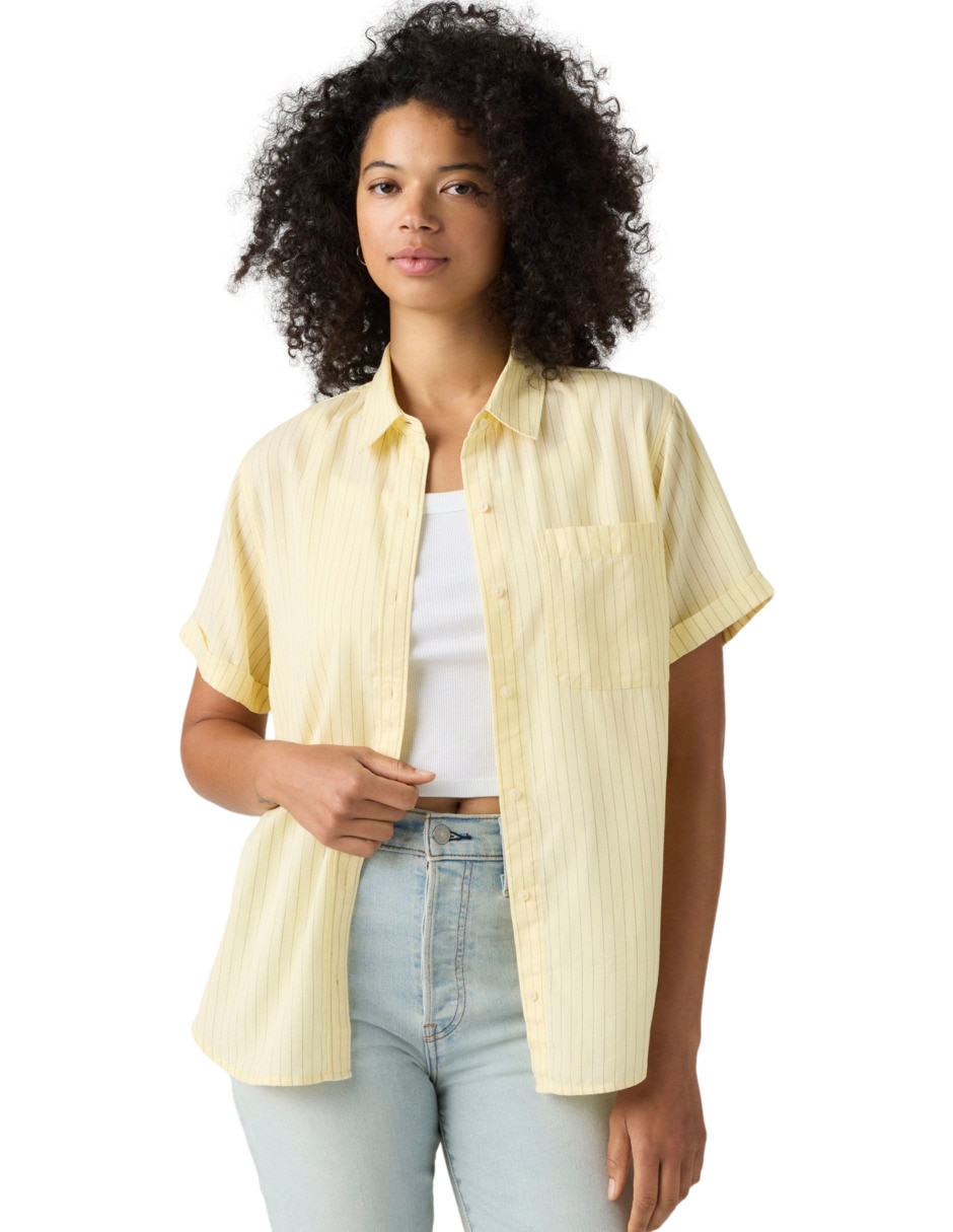 Blusa camisera manga corta para mujer 3