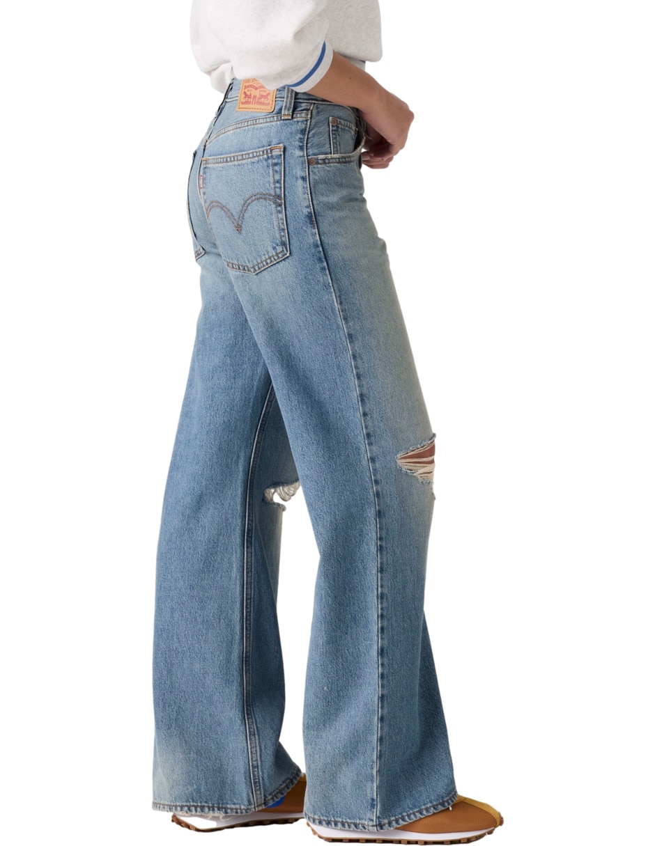 Jeans regular boot corte media cintura para mujer 2