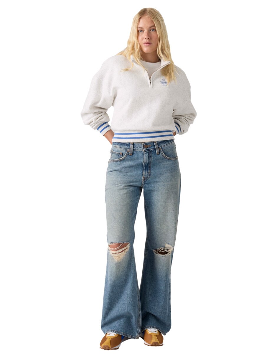 Jeans regular boot corte media cintura para mujer 5