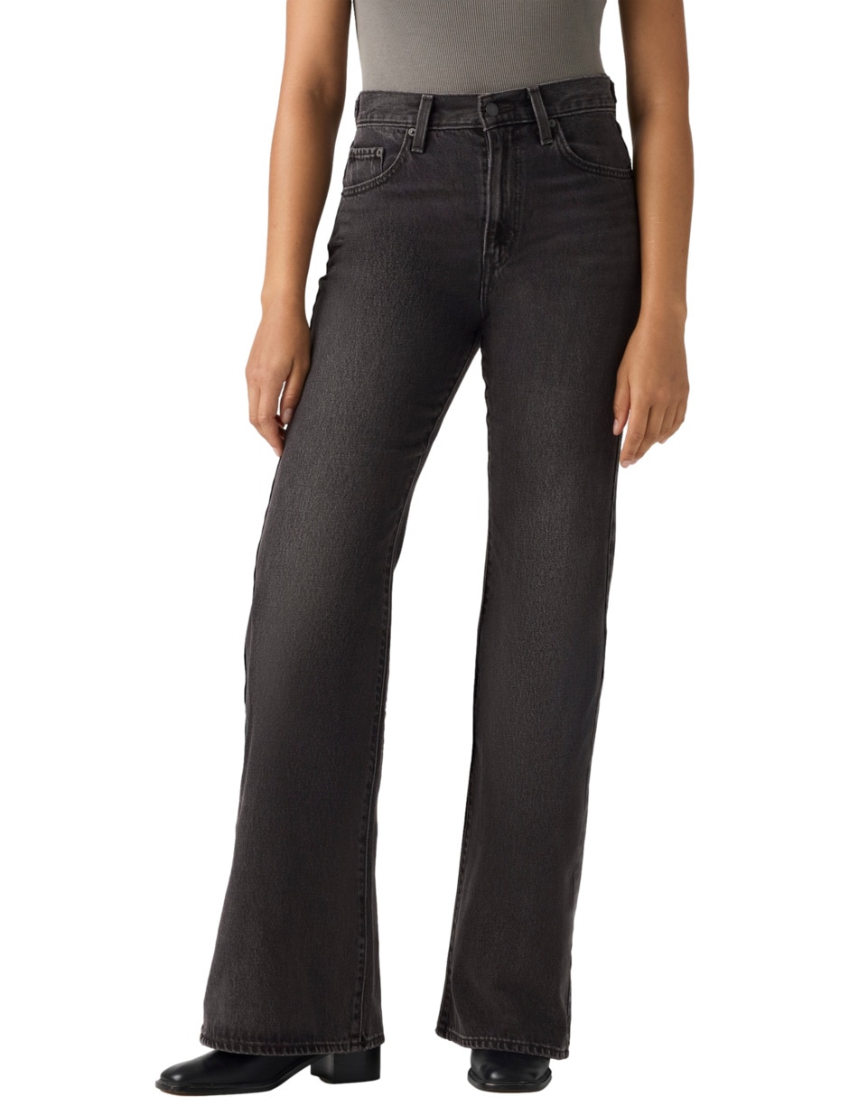 Jeans regular flare corte media cintura para mujer Jeans regular flare corte media cintura para mujer