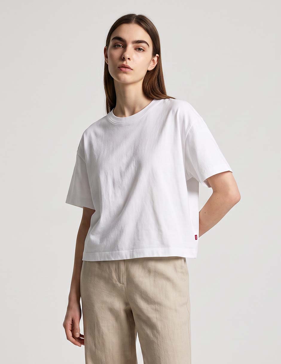 Playera manga corta cuello redondo para mujer