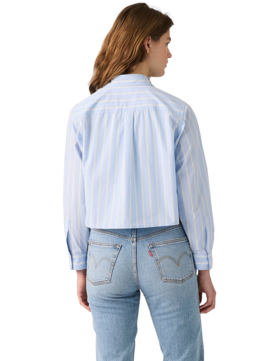 Blusa camisera manga larga para mujer 4