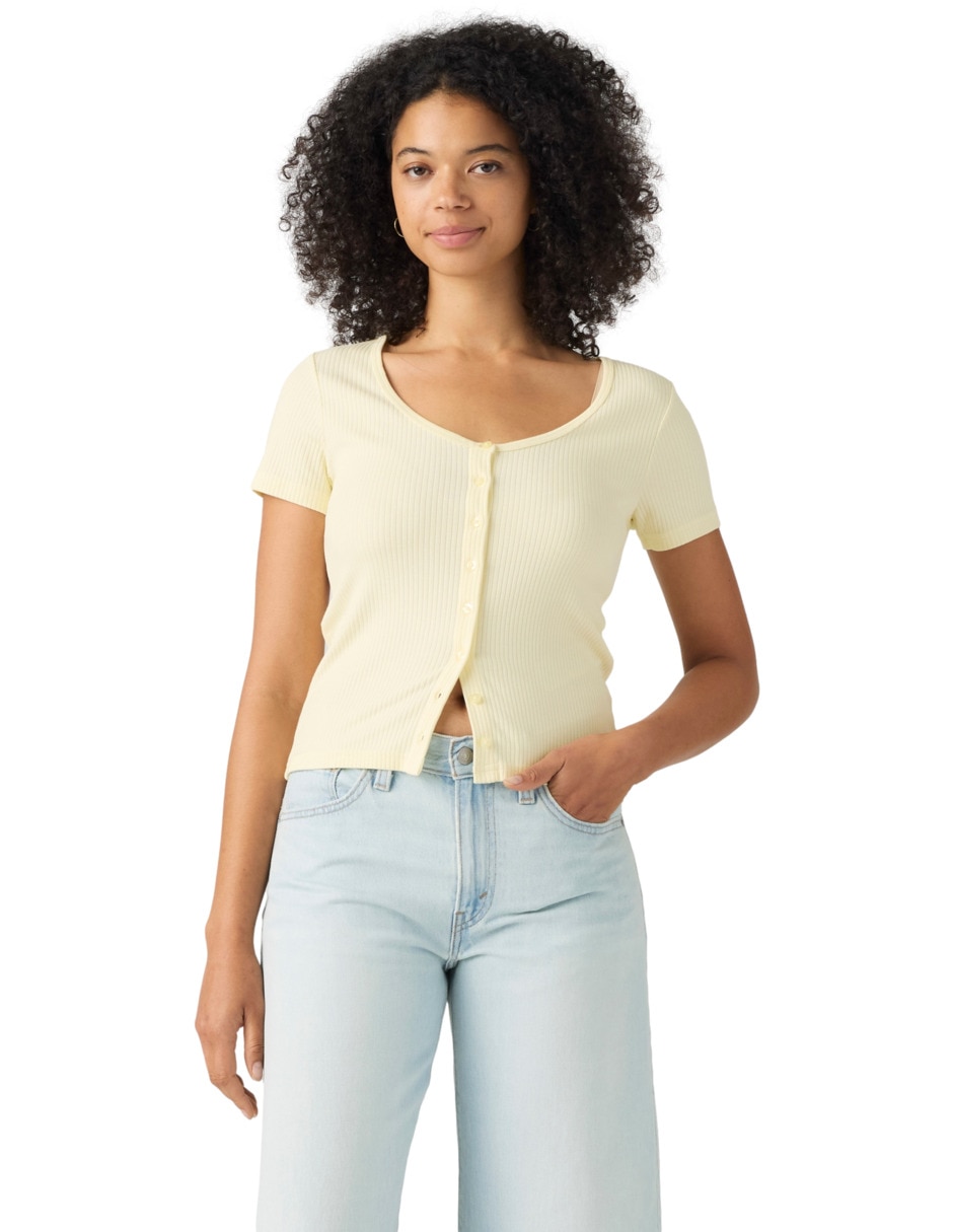 Playera manga corta cuello redondo mujer Playera manga corta cuello redondo mujer