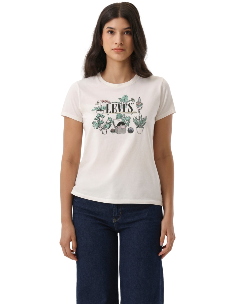 Playera manga corta cuello redondo para mujer Playera manga corta cuello redondo para mujer
