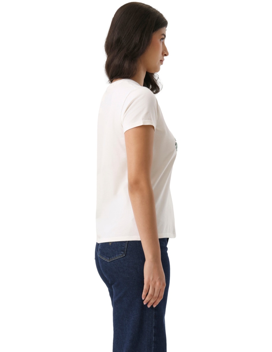 Playera manga corta cuello redondo para mujer 2
