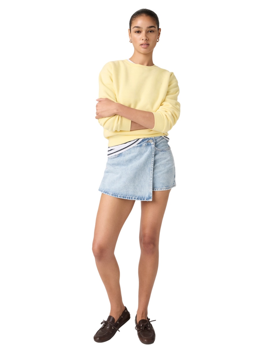 Falda mini levi's de algodón a la cintura