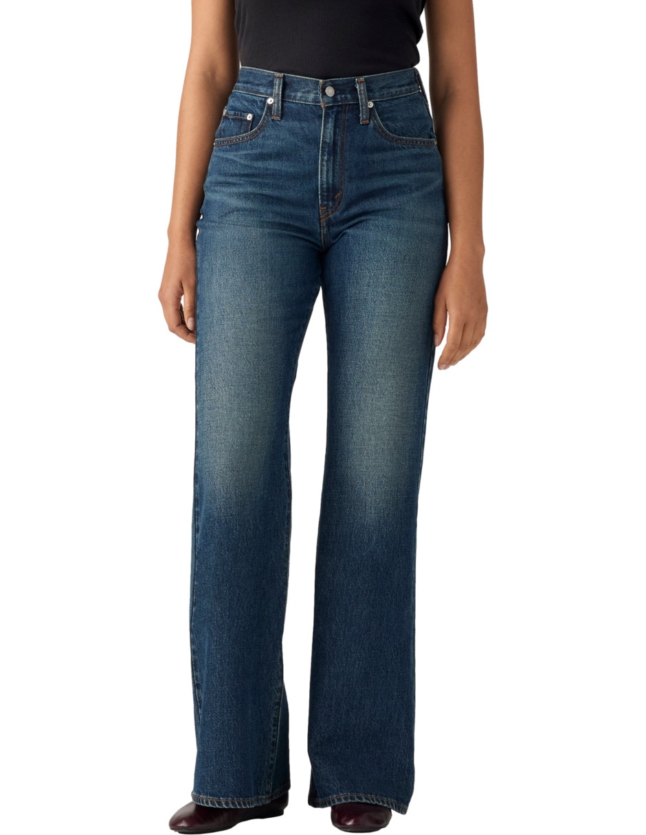 Jeans regular flare corte media cintura para mujer Jeans regular flare corte media cintura para mujer