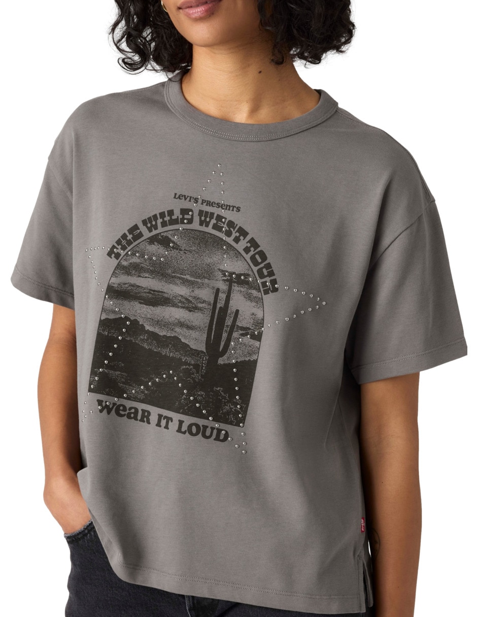 Playera manga corta sin coleccio cuello redondo para mujer 3