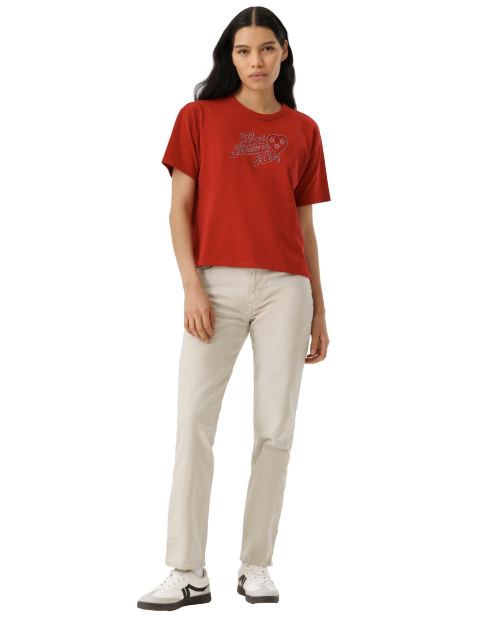 Playera manga corta sin coleccio cuello redondo para mujer 2