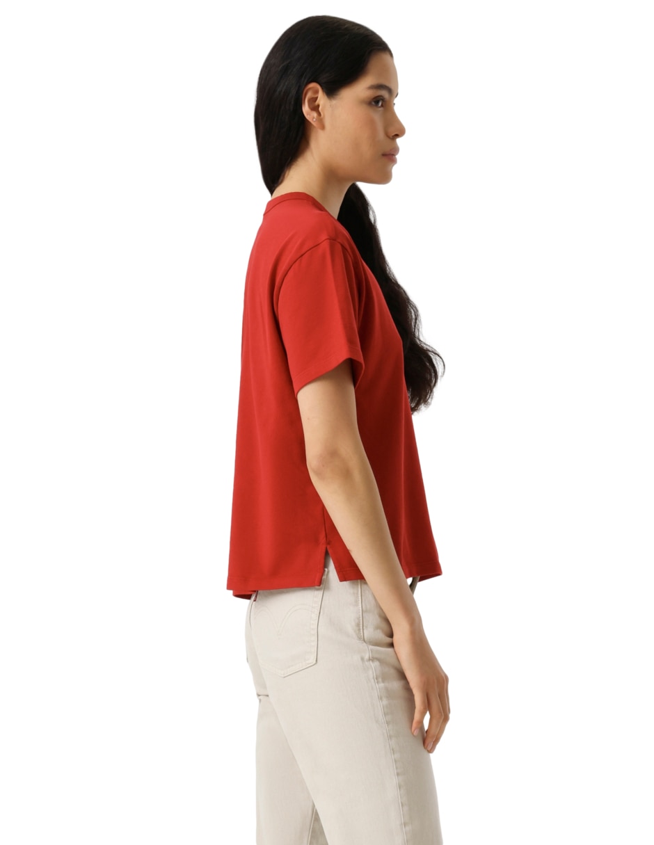 Playera manga corta sin coleccio cuello redondo para mujer 4