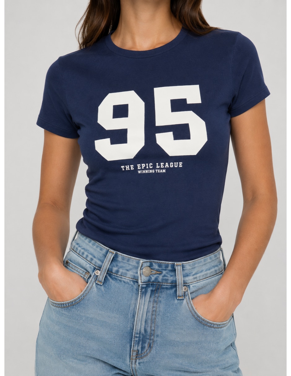 Playera manga corta cuello redondo para mujer Playera manga corta cuello redondo para mujer