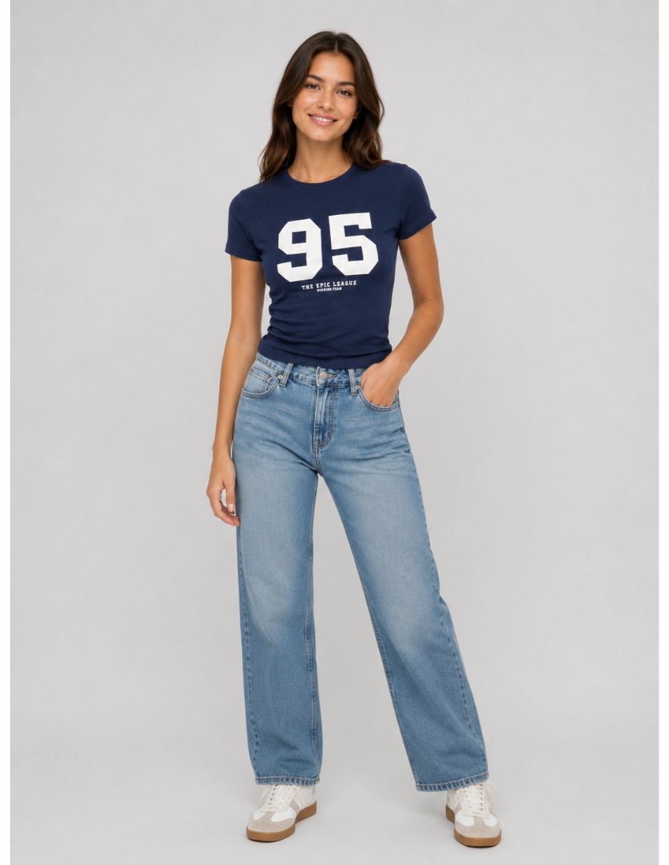 Playera manga corta cuello redondo mujer 2