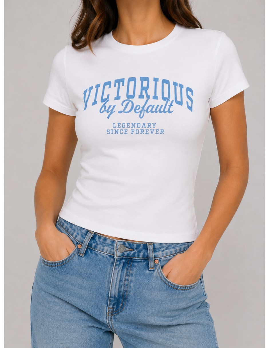 Playera manga corta cuello redondo para mujer 1