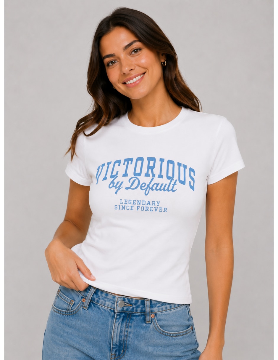 Playera manga corta cuello redondo para mujer 3