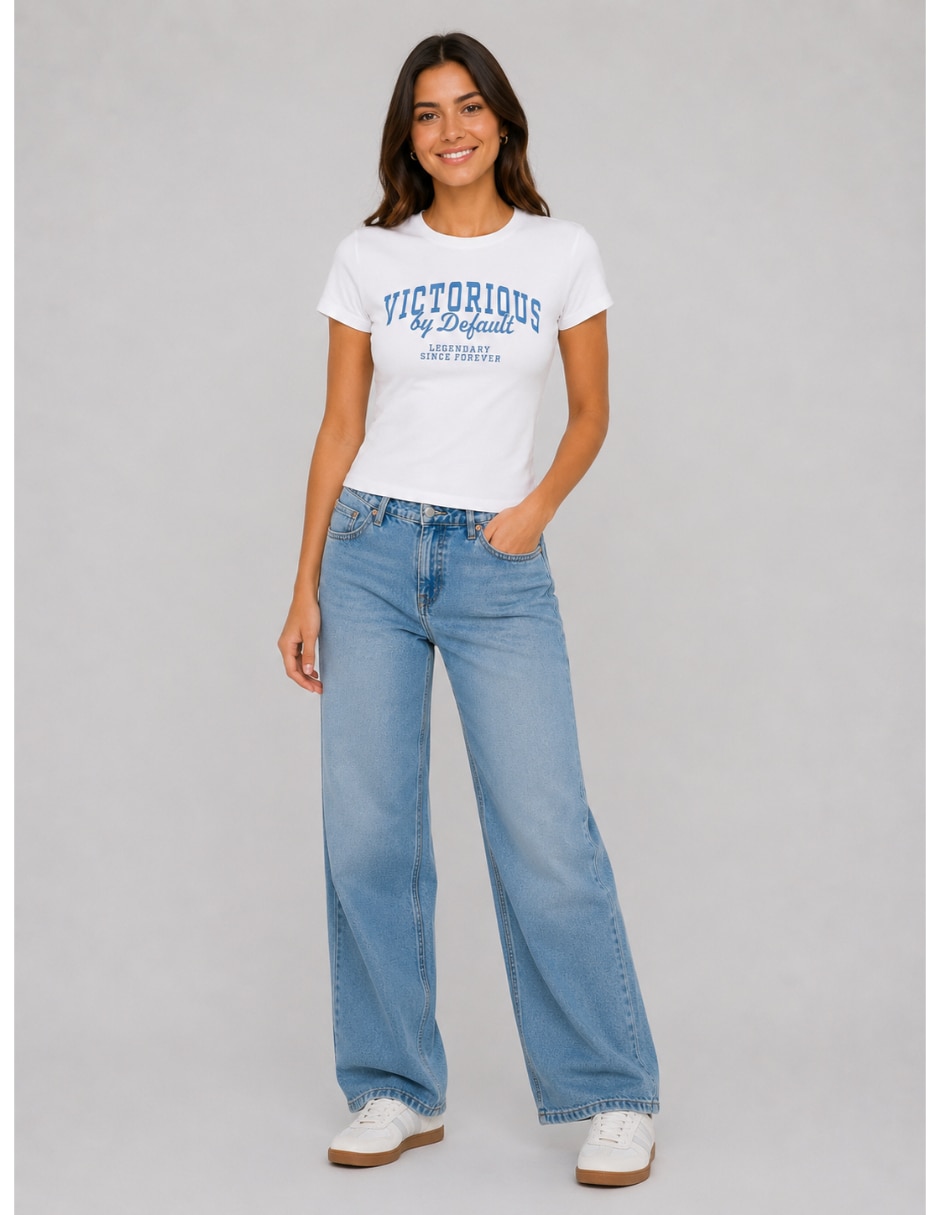 Playera manga corta cuello redondo para mujer 4