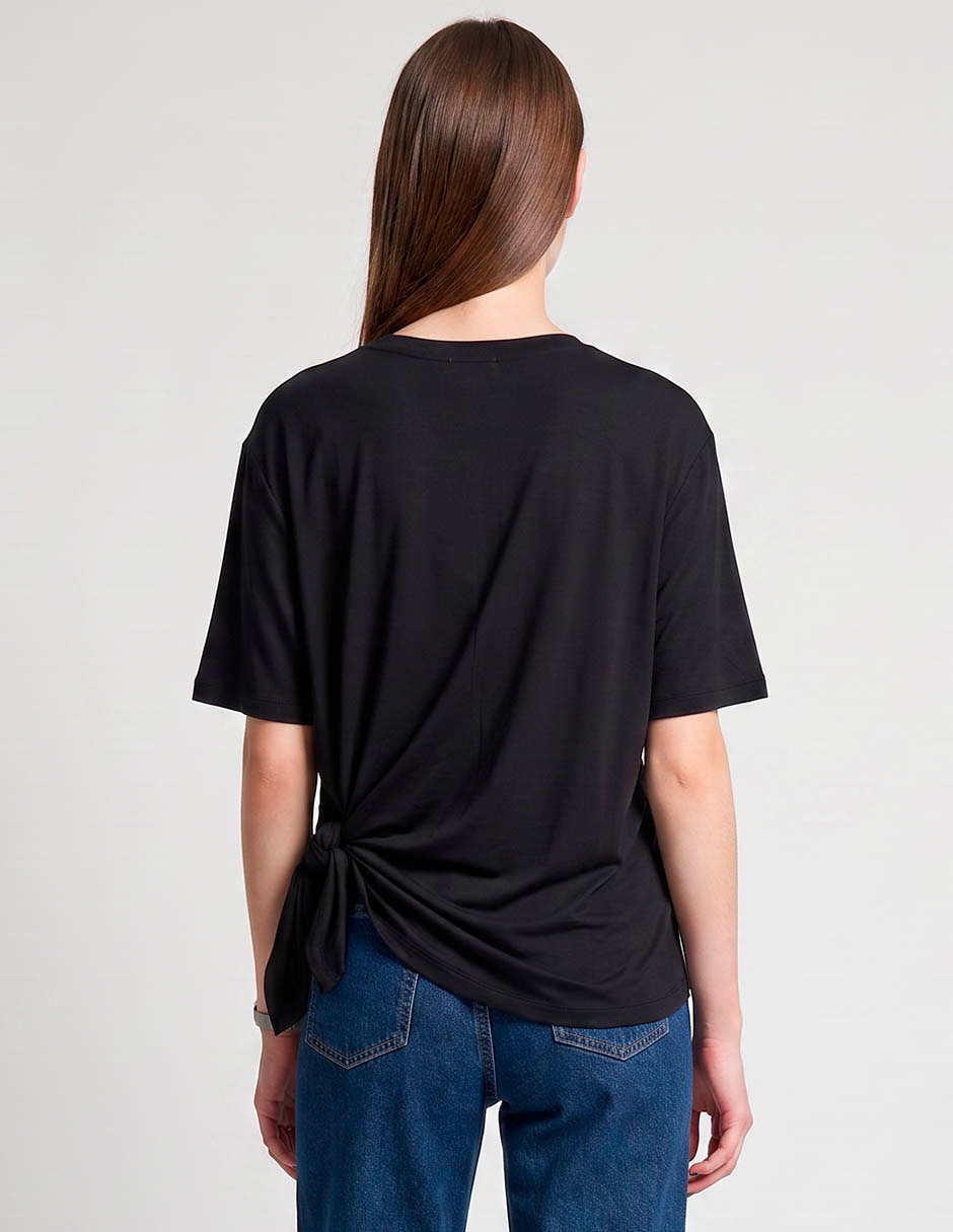 Playera manga corta Coffee Bean cuello redondo para mujer