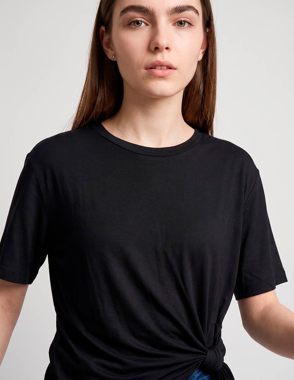Playera manga corta Coffee Bean cuello redondo para mujer