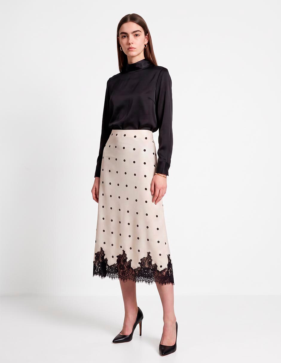 Falda midi a la cintura Falda midi a la cintura