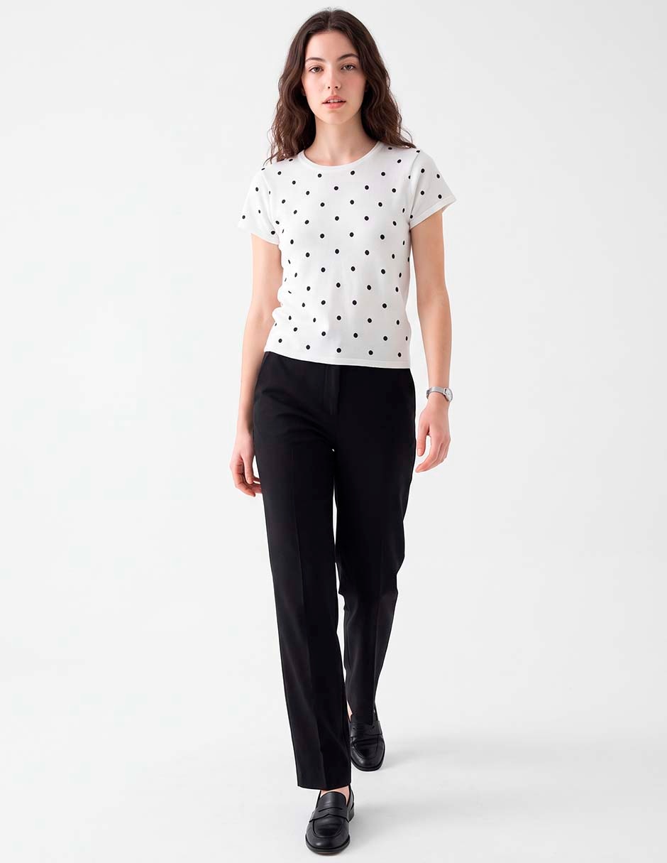 Playera manga corta cuello redondo para mujer