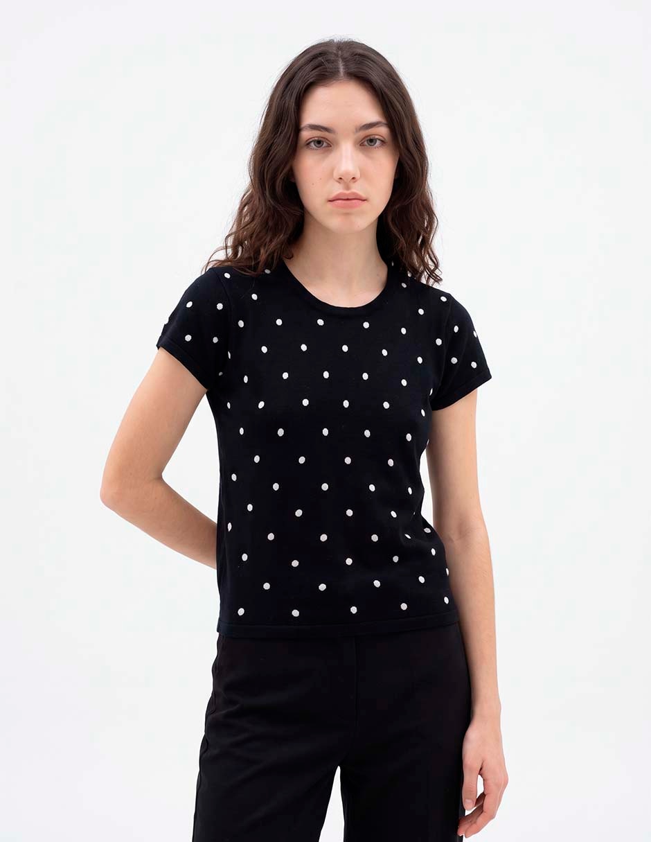 Playera manga corta cuello redondo para mujer 1