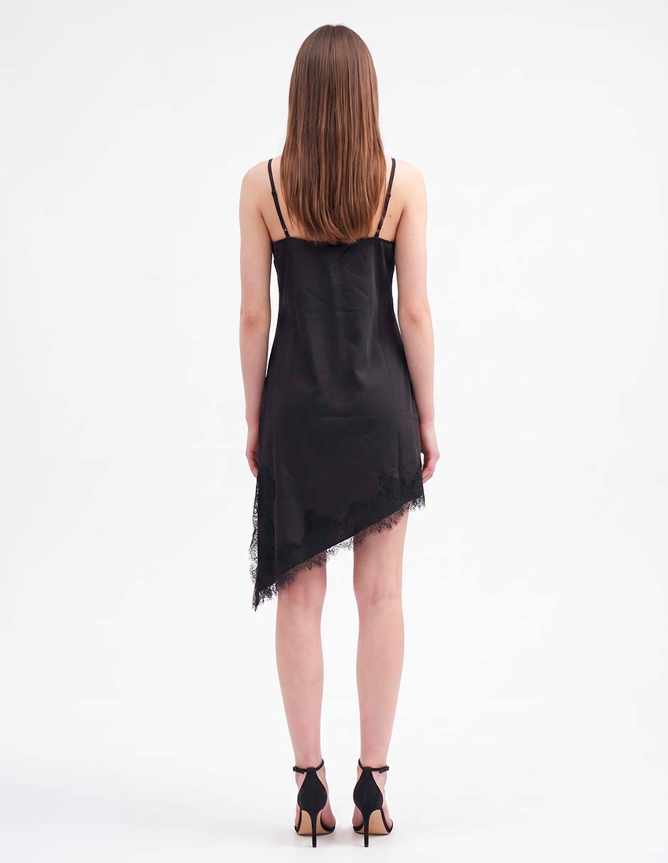 Vestido corto de fiesta escote v