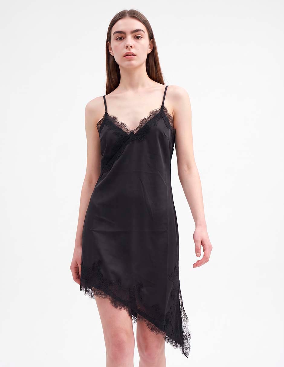 Vestido corto de fiesta escote v