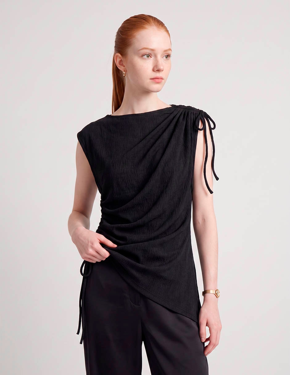 Top cuello redondo