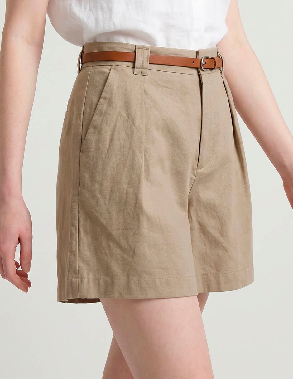 Short coffee bean de algodón para mujer