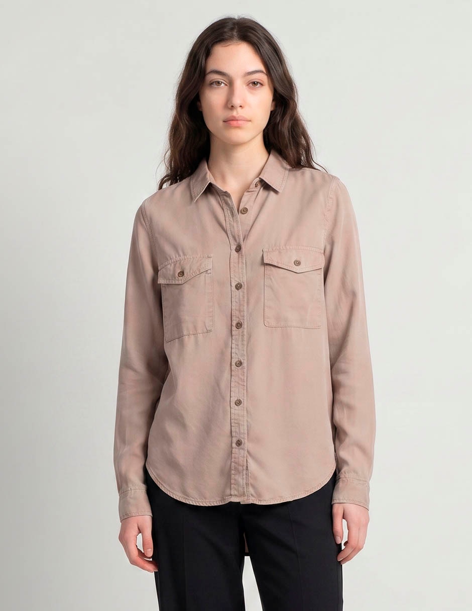 Blusa camisera manga larga para mujer Blusa camisera manga larga para mujer