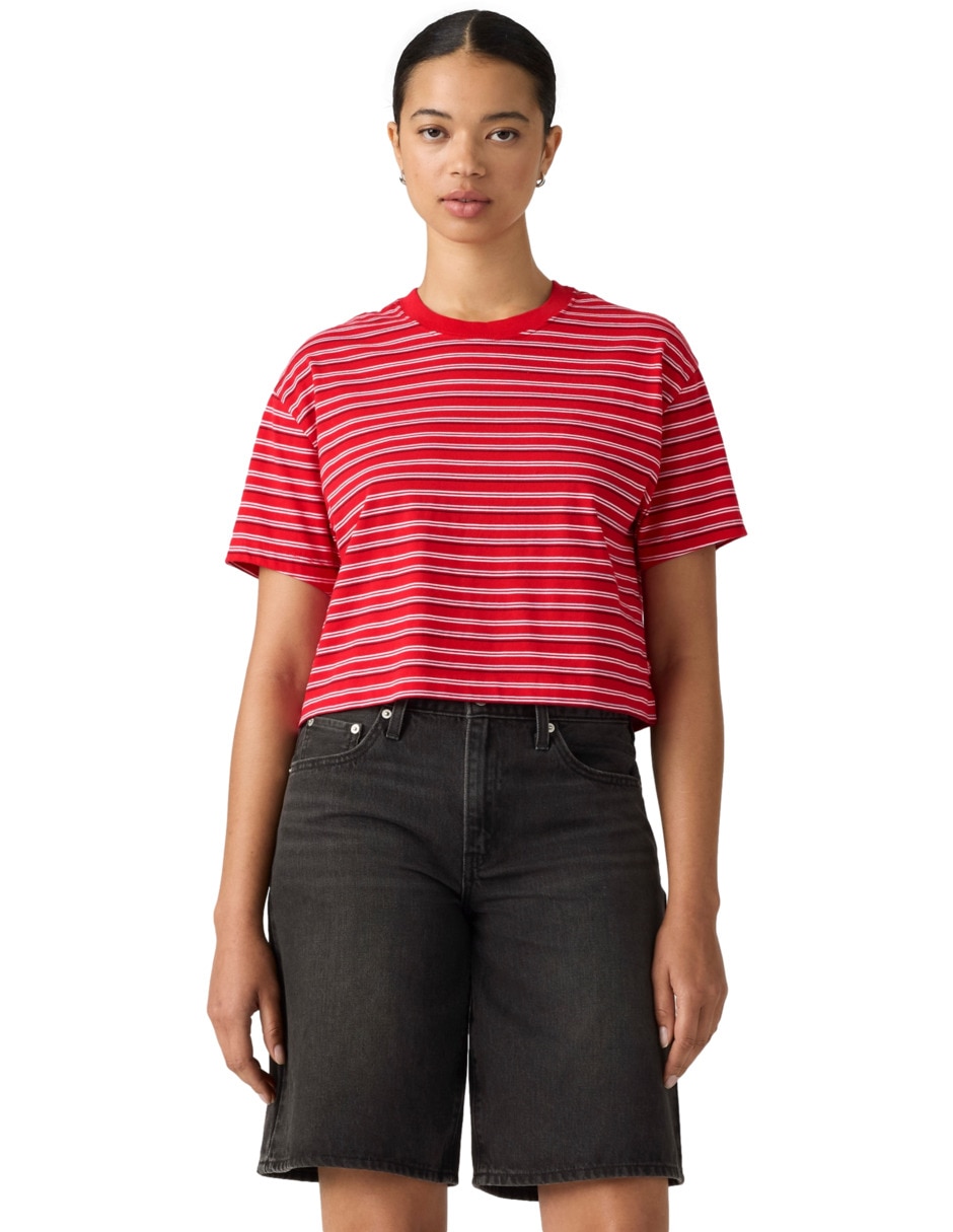 Playera manga corta cuello redondo para mujer Playera manga corta cuello redondo para mujer