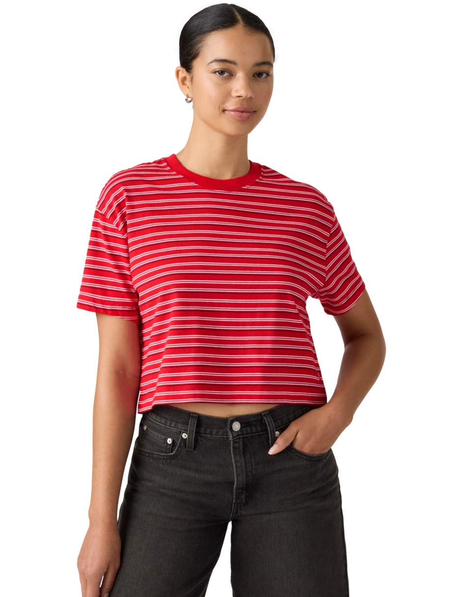 Playera manga corta cuello redondo para mujer 3