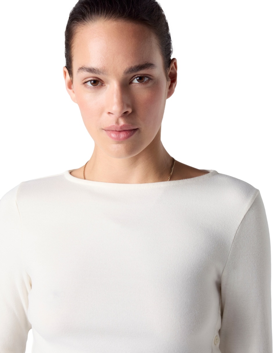 Playera manga larga cuello redondo para mujer 3