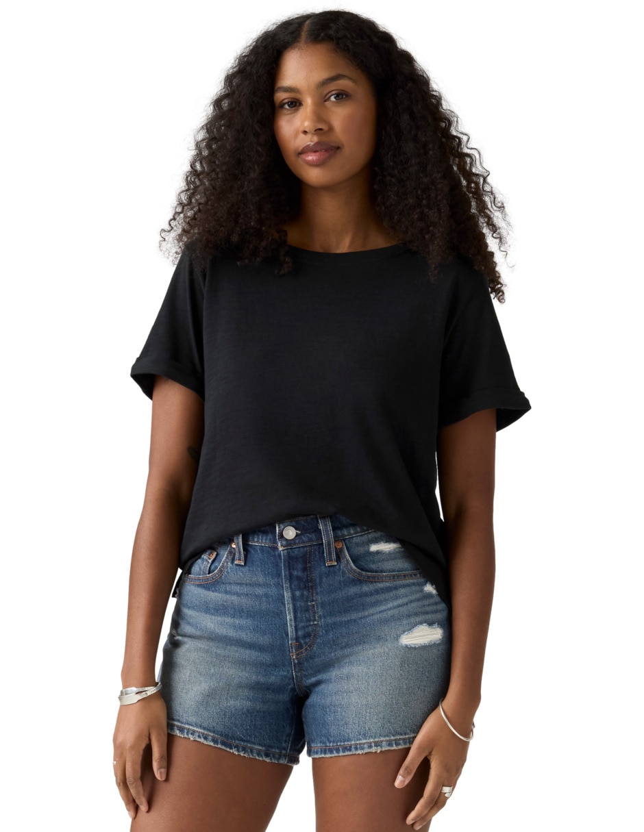 Playera manga corta cuello redondo para mujer 3