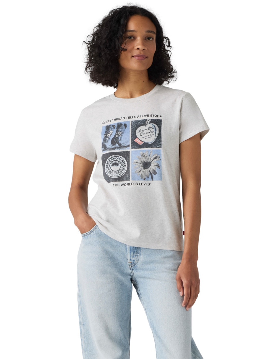 Playera manga corta cuello redondo para mujer Playera manga corta cuello redondo para mujer