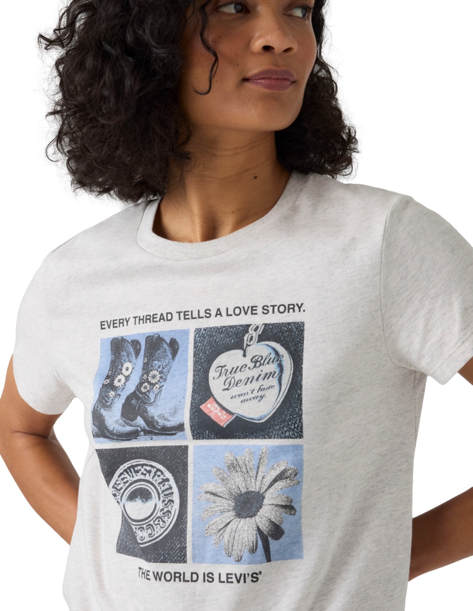 Playera manga corta cuello redondo para mujer 3