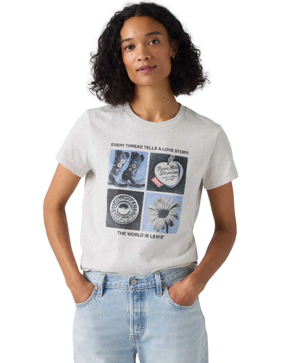 Playera manga corta cuello redondo para mujer 4
