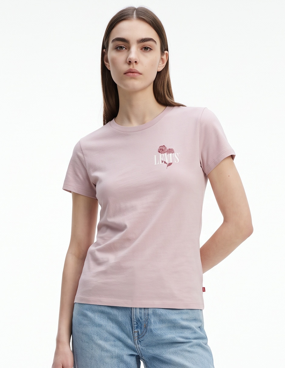 Playera manga corta cuello redondo para mujer Playera manga corta cuello redondo para mujer