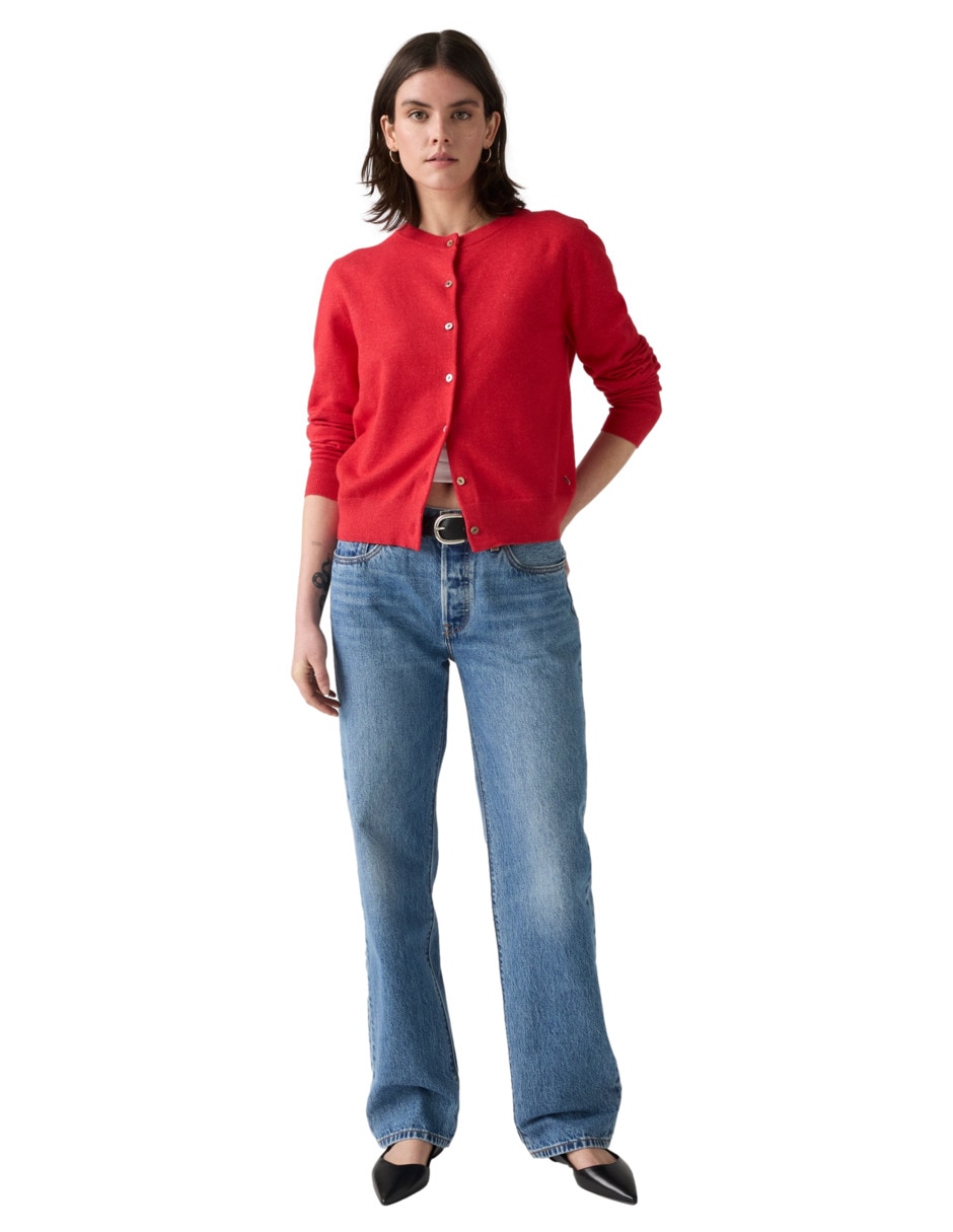 Jeans regular straight 501 corte media cintura para mujer 4