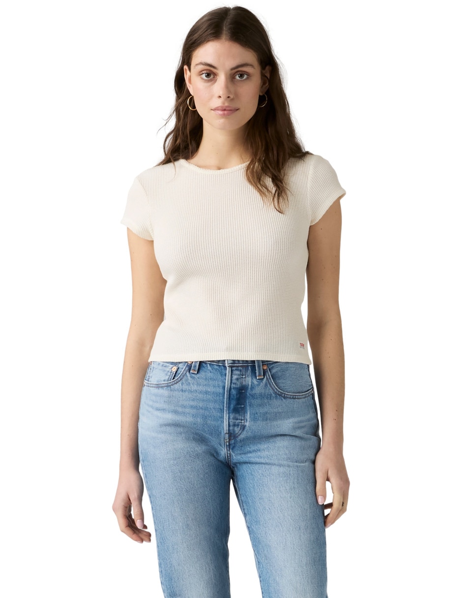 Playera manga corta cuello redondo mujer Playera manga corta cuello redondo mujer