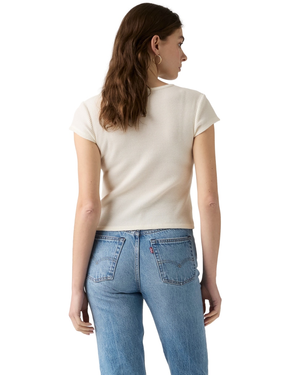 Playera manga corta cuello redondo mujer 4