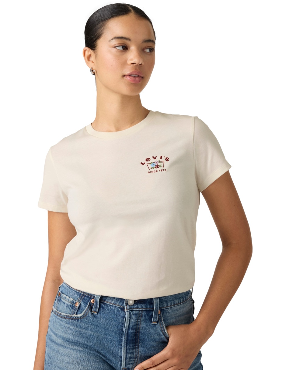 Playera manga corta sin coleccio cuello redondo para mujer 3