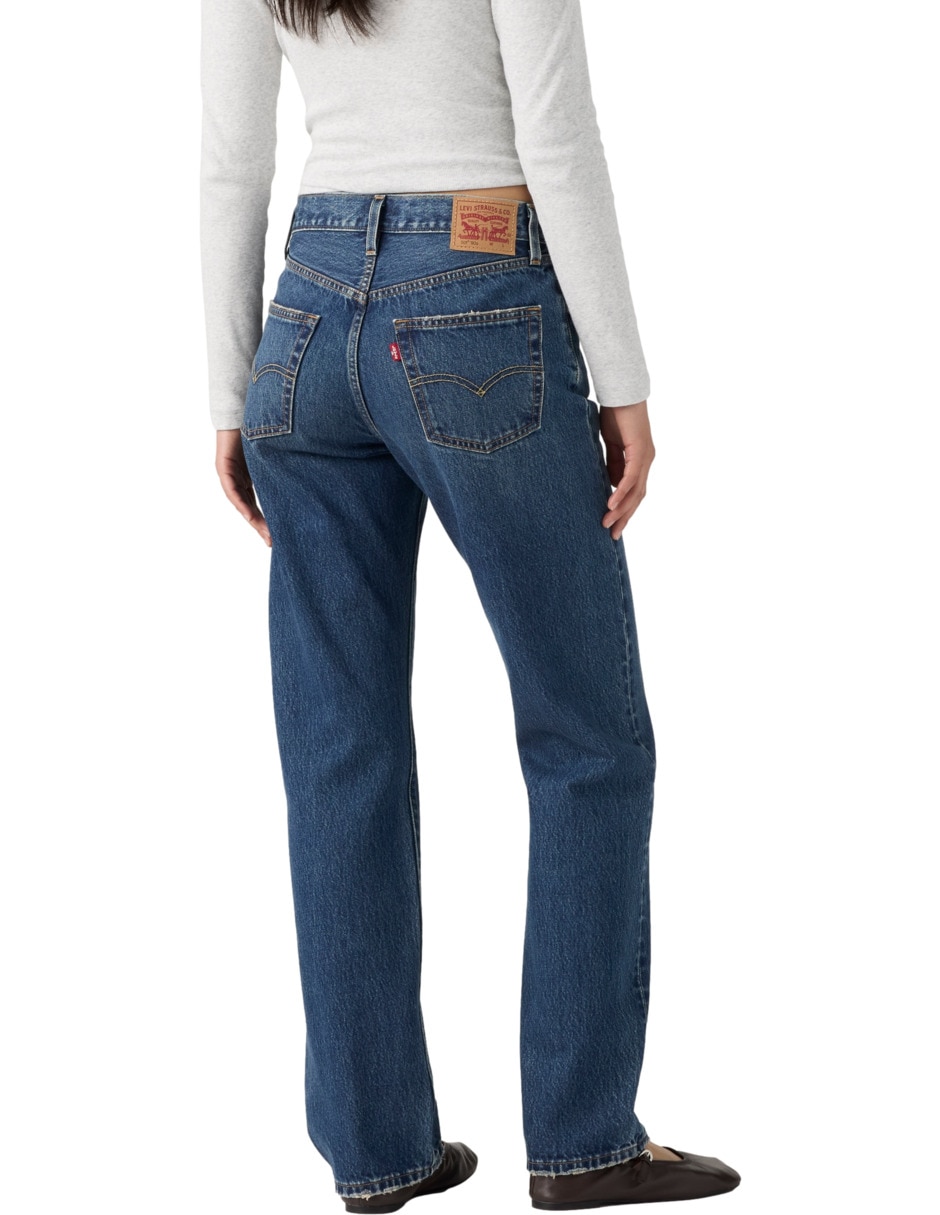 Jeans regular straight 501 corte media cintura para mujer 3