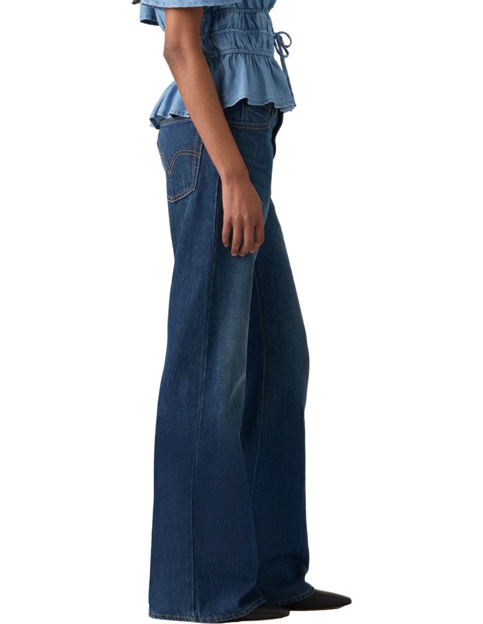 Jeans regular boot corte media cintura para mujer 2