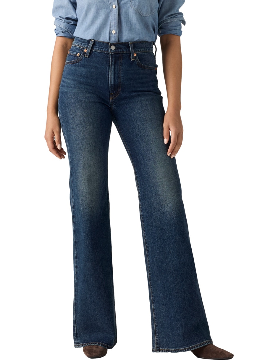 Jeans regular flare corte media cintura para mujer Jeans regular flare corte media cintura para mujer