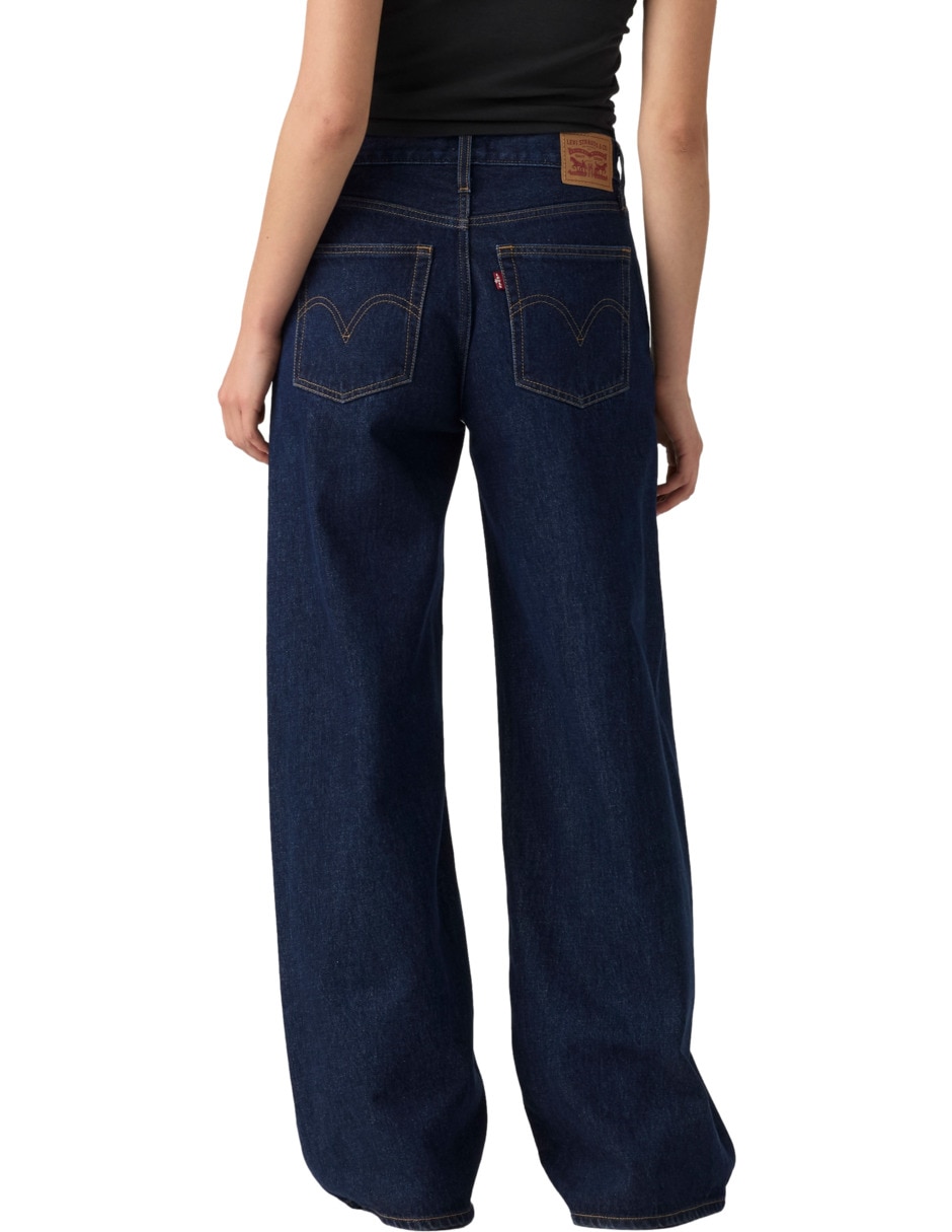 Jeans wide leg corte media cintura para mujer 3